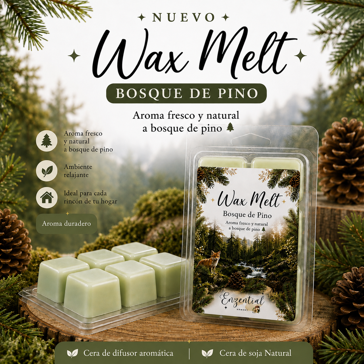 Wax Melt super aromático 🌲 Bosque de pino