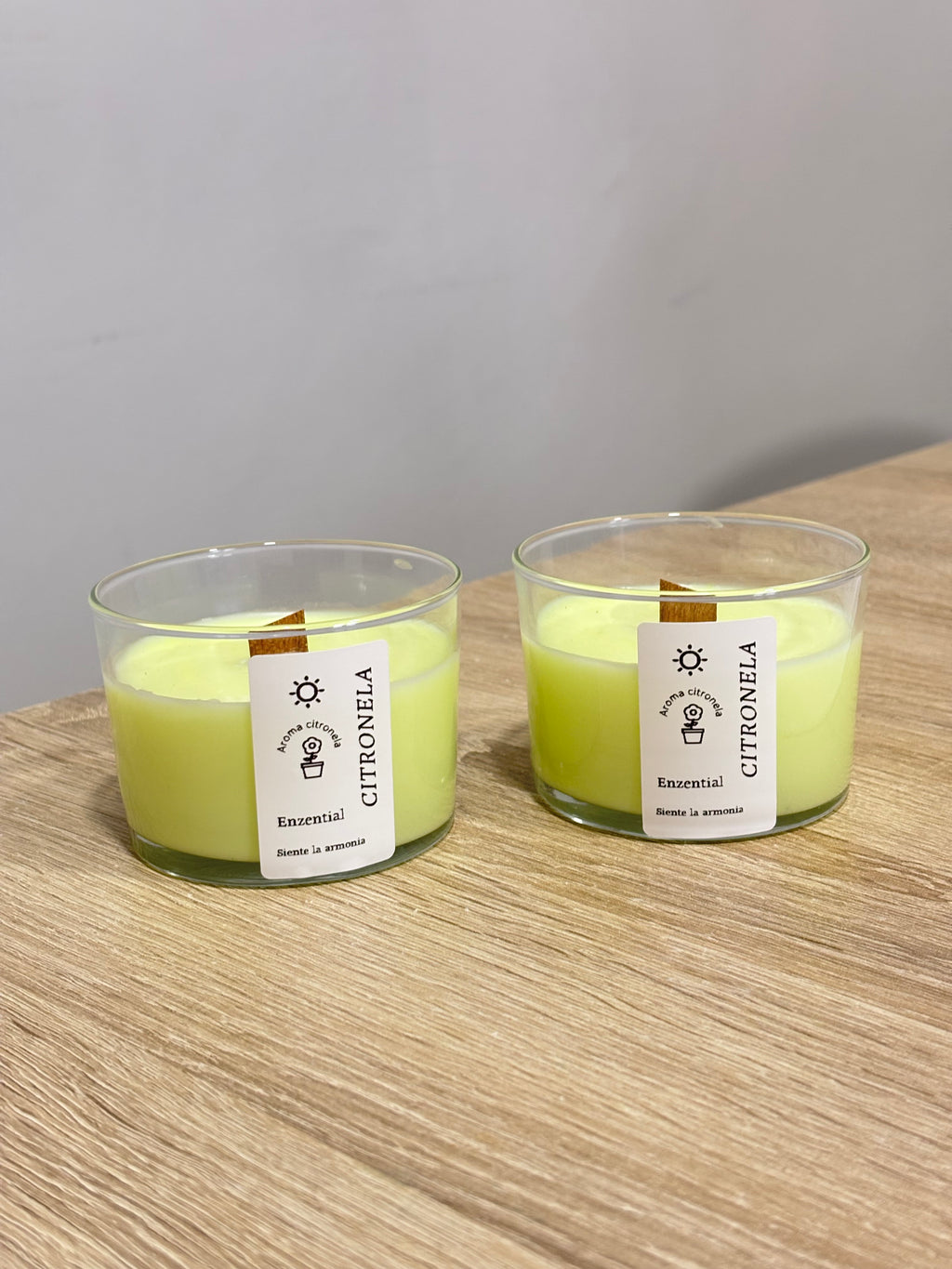 Vela citronella anti mosquitos natural 🌱 Citron Nela edición cristal
