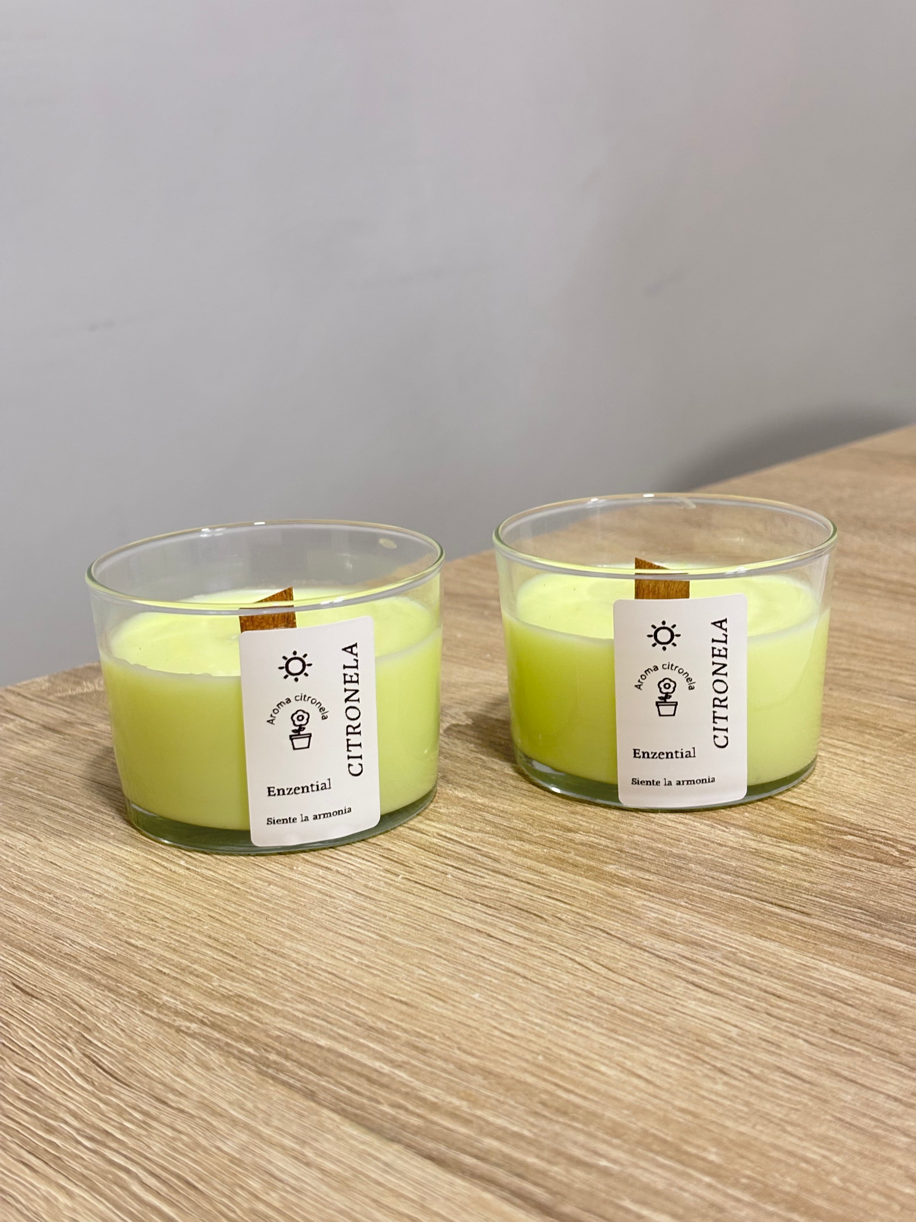 Vela citronella anti mosquitos natural 🌱 Citron Nela edición cristal