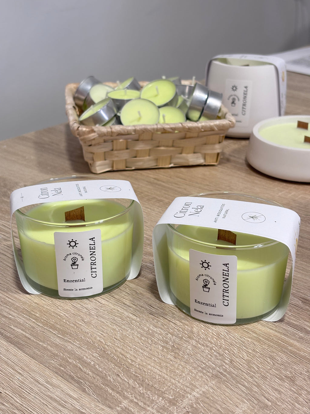 Vela citronella anti mosquitos natural 🌱 Citron Nela edición cristal
