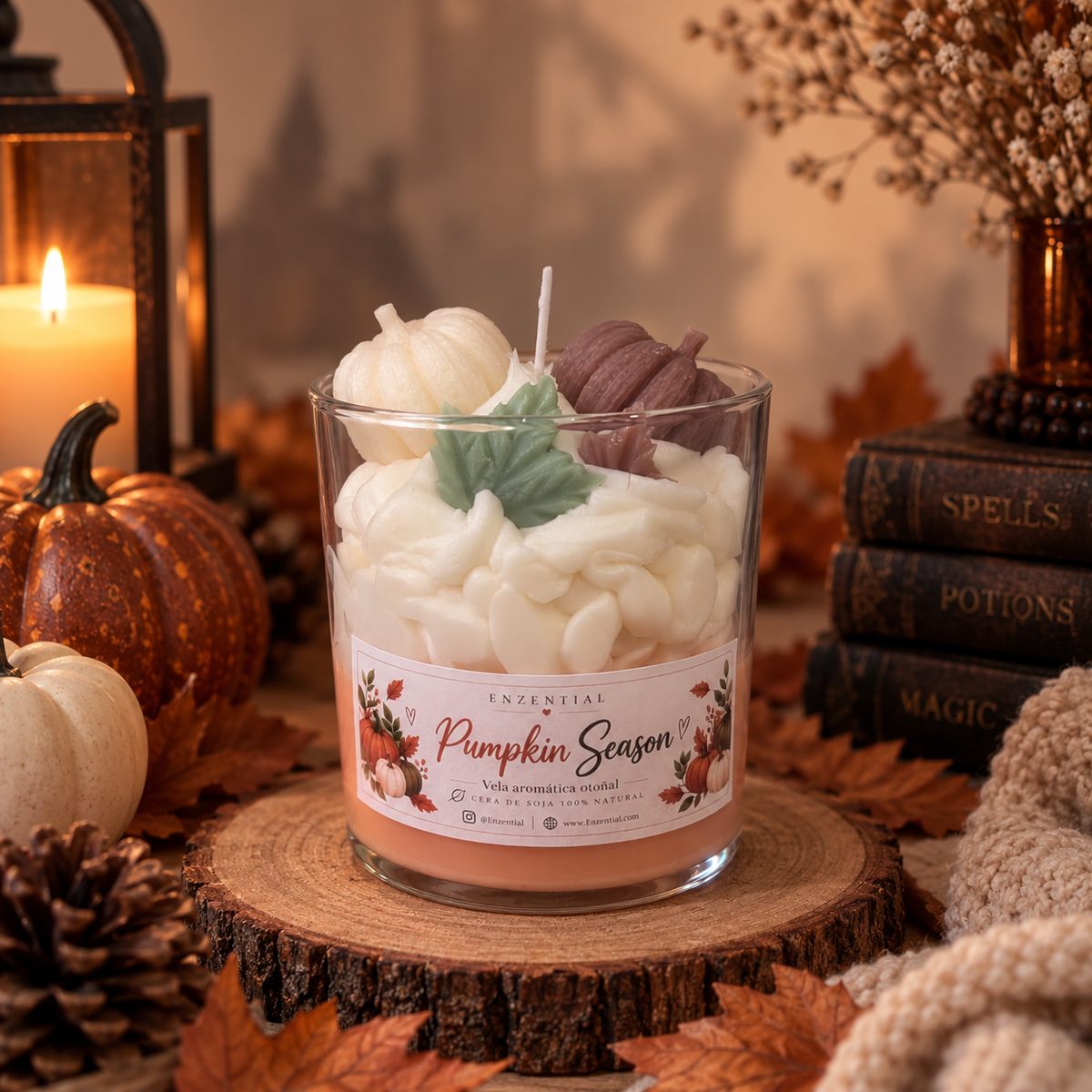 Vela pumpkin season - tarta calabaza de Otoño