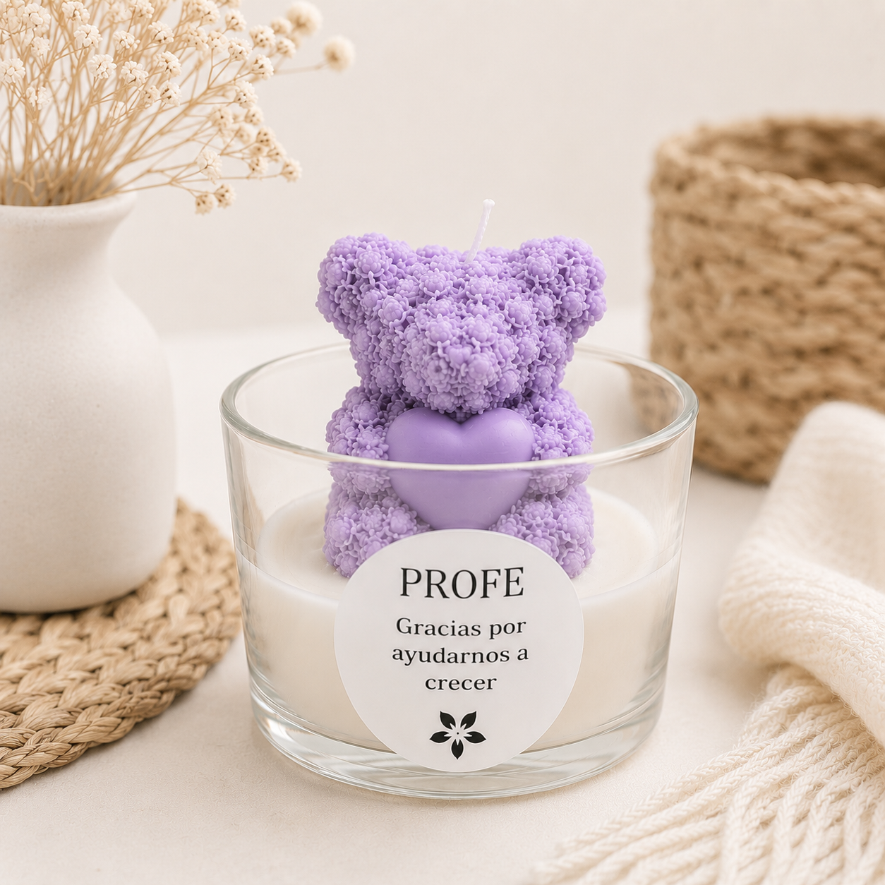 Vela Gracias Profe Teddy Candle aromática