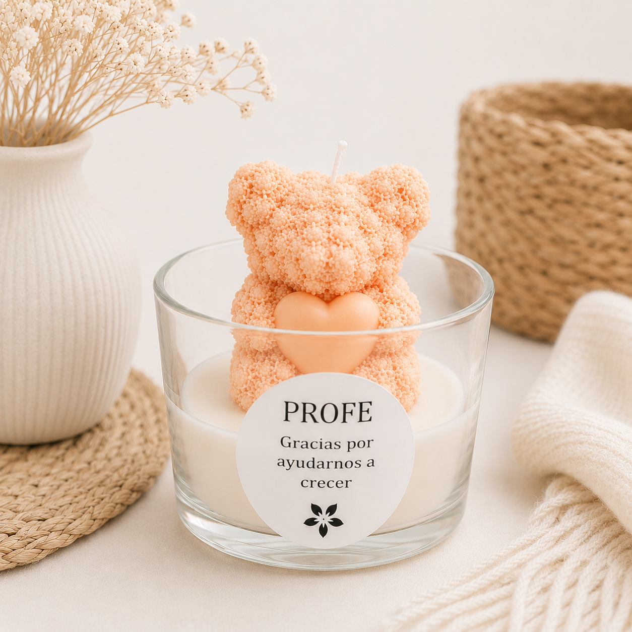 Vela Gracias Profe Teddy Candle aromática