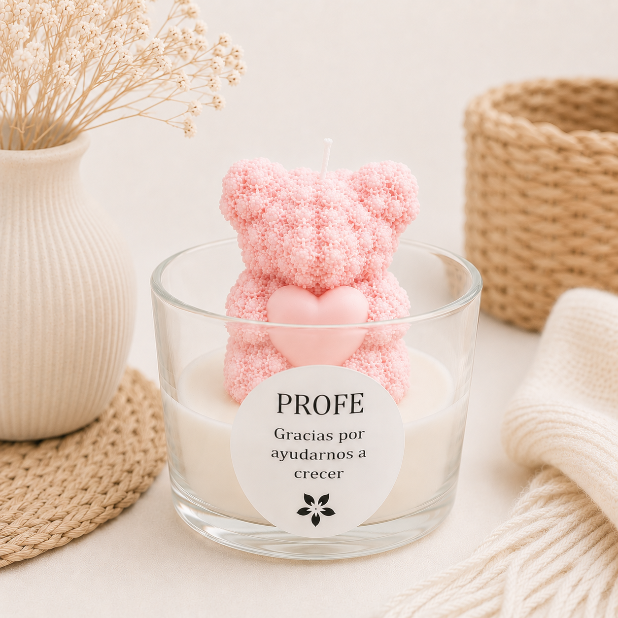 Vela Gracias Profe Teddy Candle aromática