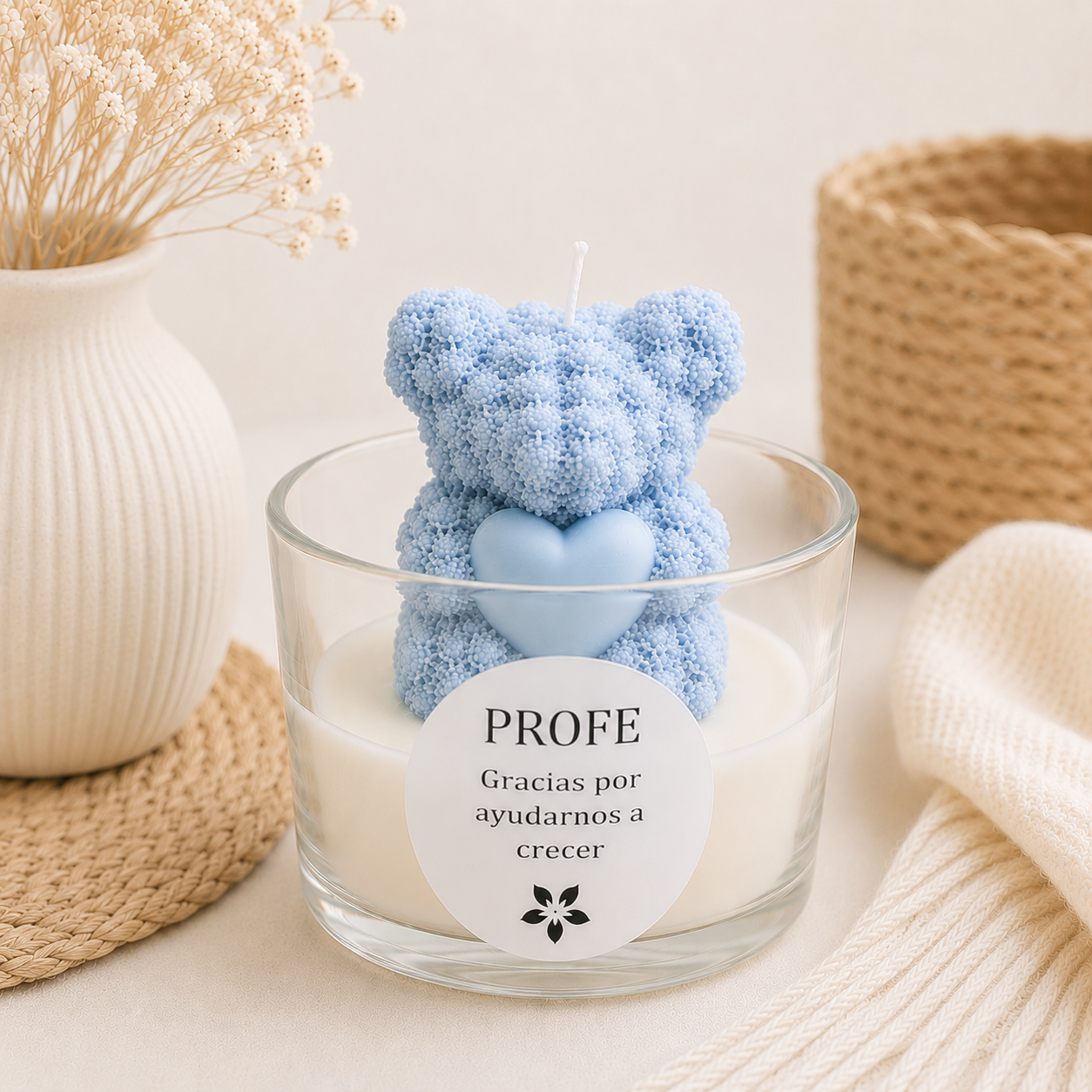 Vela Gracias Profe Teddy Candle aromática