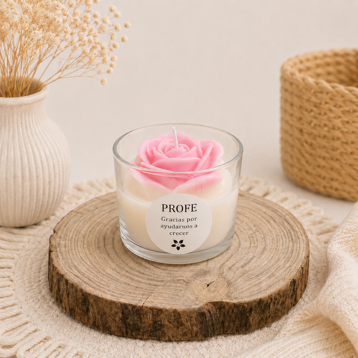 Vela gracias profe - Lovely rose aromática preparada para regalar
