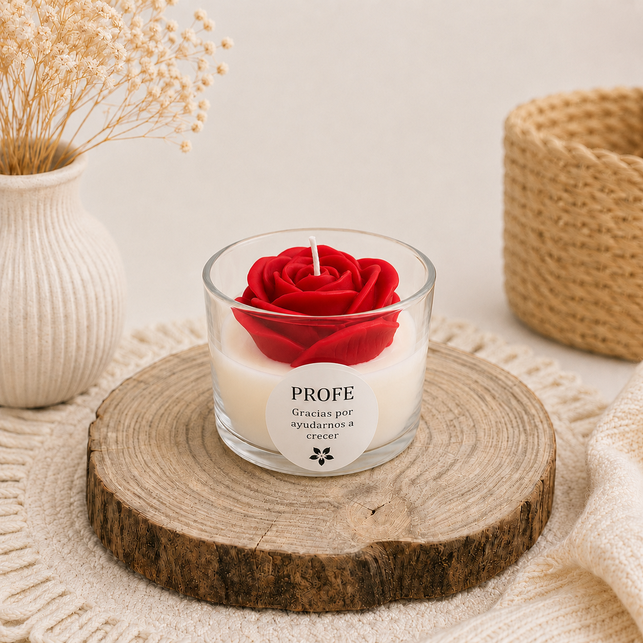 Vela gracias profe - Lovely rose aromática preparada para regalar