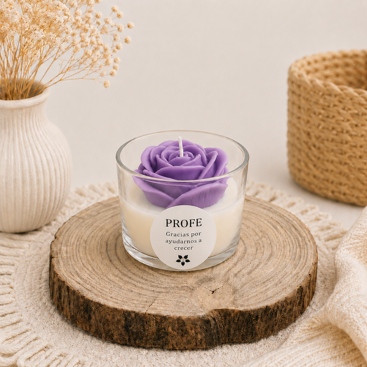 Vela gracias profe - Lovely rose aromática preparada para regalar