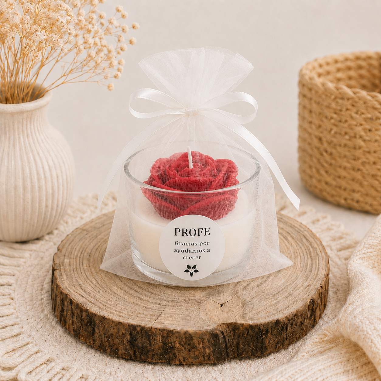 Vela gracias profe - Lovely rose aromática preparada para regalar