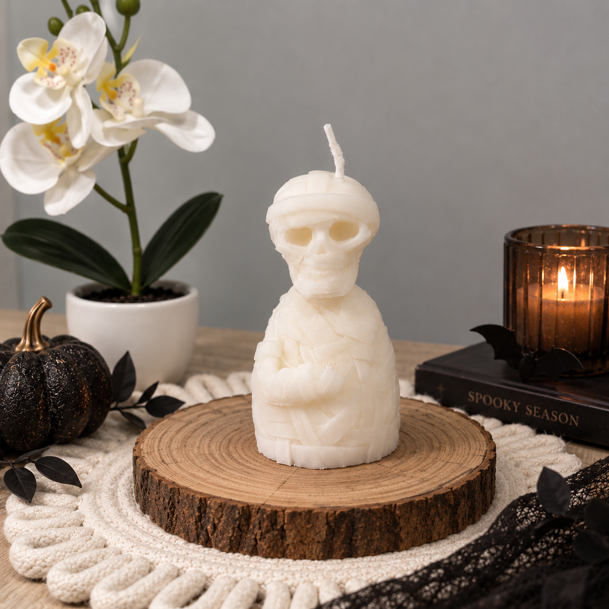 Vela momia de Halloween
