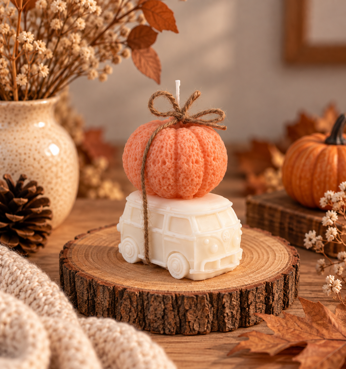 Conjunto de velas otoño 🍂calabaza + coche